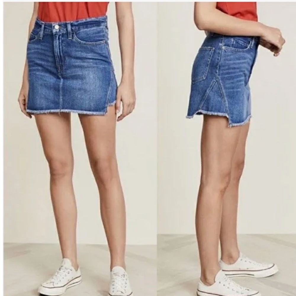 Frame Denim Le Mini Skirt Ansdale Distressed Frayed Hem Sz 31